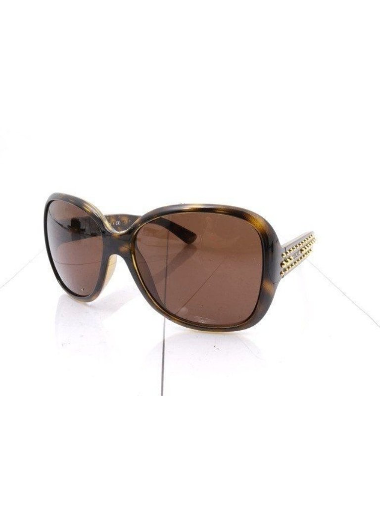 Prada Sunglasses Brown Tortoiseshell Side Studs Logo 7k